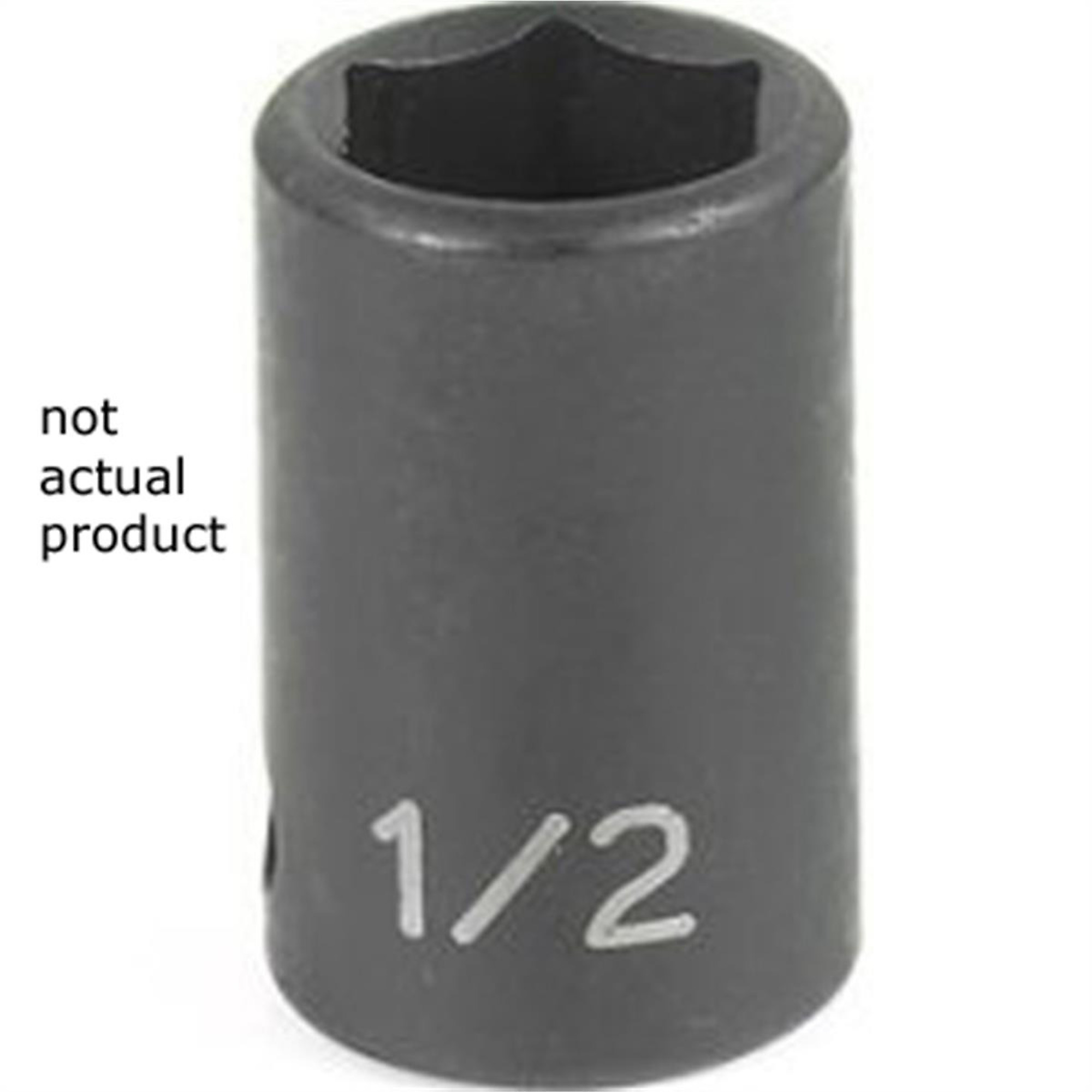 Grey Pneumatic Impact Socket — 22mm, 3/8in. Drive, 6-Point, Chrome-Molybdenum Steel, Model# GRE1022M